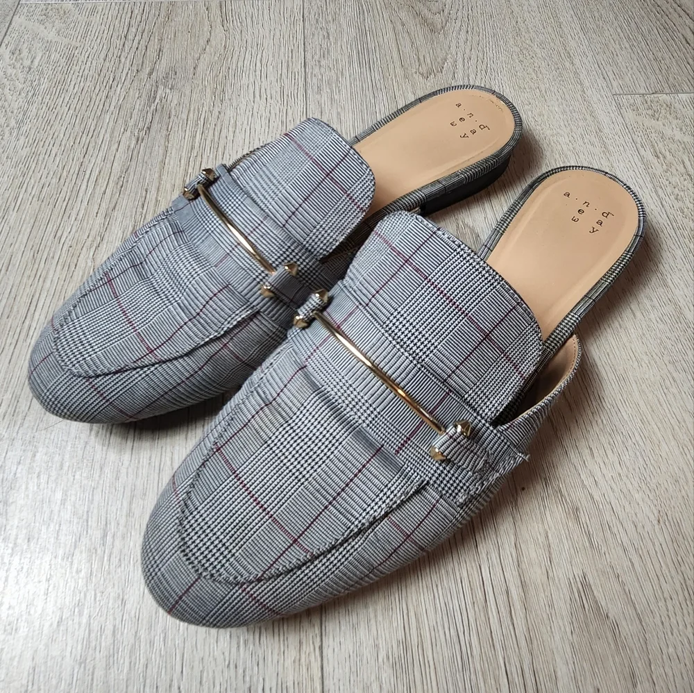 A New Day Plaid Mules 8 1/2 Women's - Picture 2 of 8